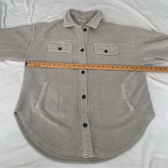 Free People We The Free Peached Twill Shirt Jacket long sleeve button front - Picture 10 of 13